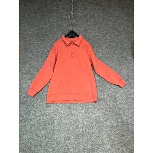 Mondetta Mens Size M Orange Polo Sweatshirt Long Sleeve
